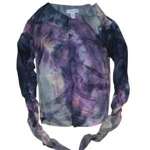 Topshop Purple Tie-Dye Long Sleeve Tee